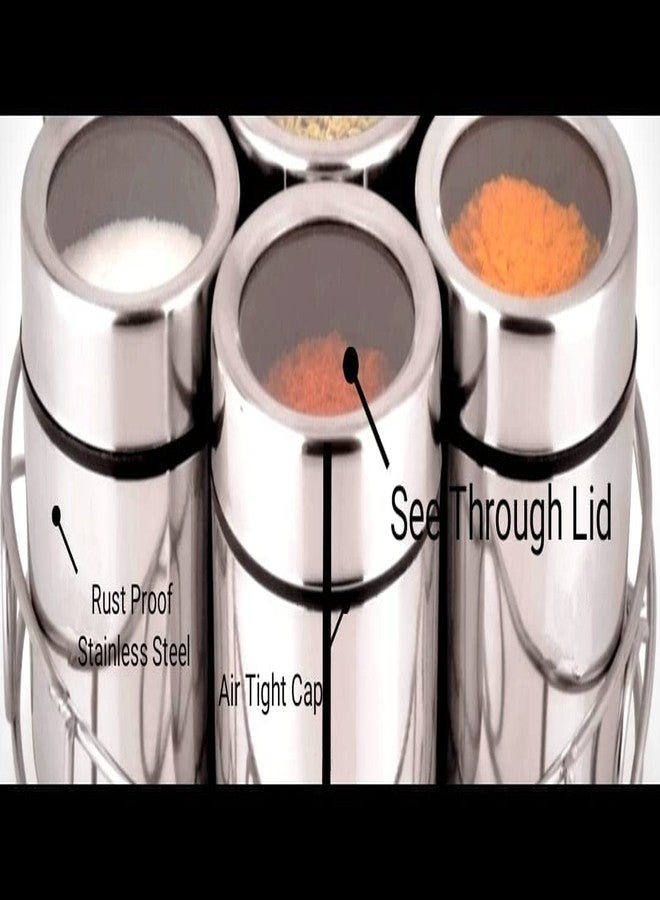 STEEPLE Spice Container Set - 7 Steel Masala Boxes with Transparent Top 190 Ml Each Container - Image 3